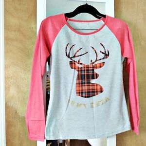 Oh My Deer Christmas Baseball Style Graphic Tee